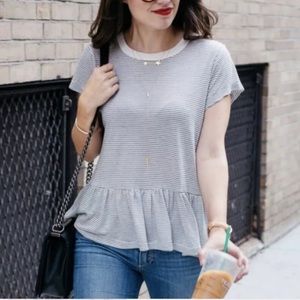 The Great Ruffle Tee in stripe size 2 (medium)